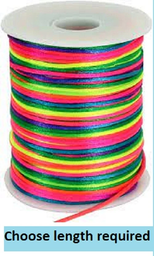 Nylon Cord Colourful Bathroom Light Pull Cord String RAINBOW COLOURED 2mm