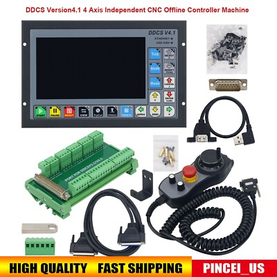 The Latest DDCS Version4.1 4 Axis Independent CNC Offline Controller Machine Set
