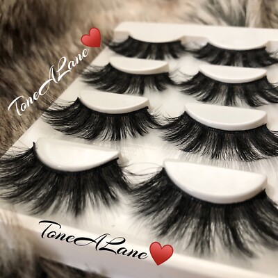 US SELLER | 4x Mink Lashes Eyelashes 3D WISPY Eyelash Drama Extension Makeup