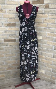 h&m black floral maxi dress