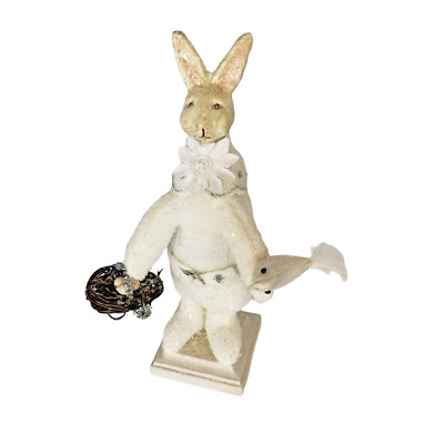 ESC Trading Bunny Figurine Sharon Andrews Rabbit Paper Mache Folk Art ...