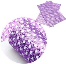 Super Chunky glitter White Hearts FAUX LEATHER SHEET 8 x 12" 1077325 Purple