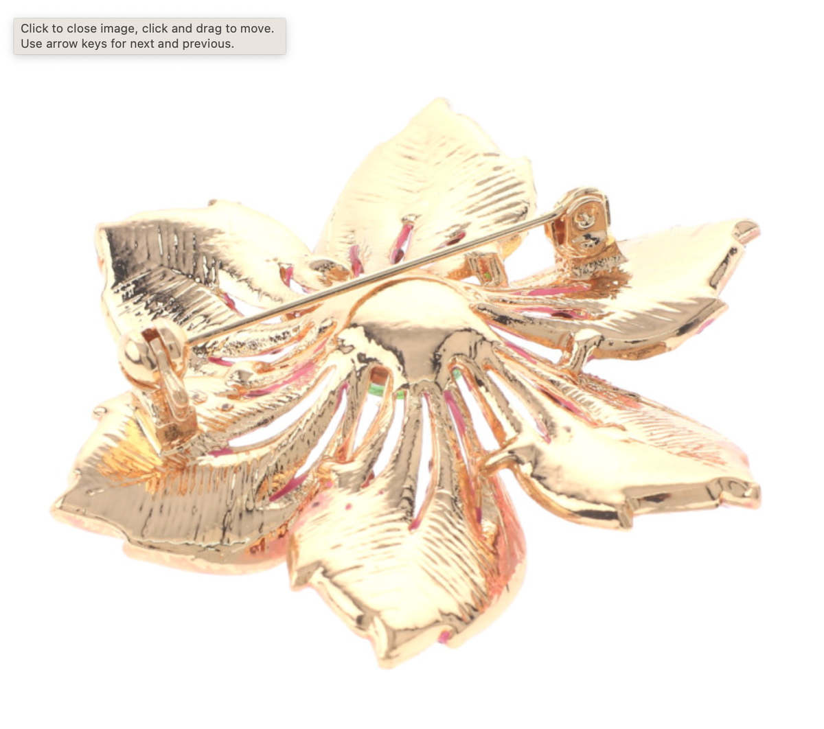 アクセサリー Belle Gold Tone Metal Crystal Rhinestone Flower Brooch P1469-PNG | eBay