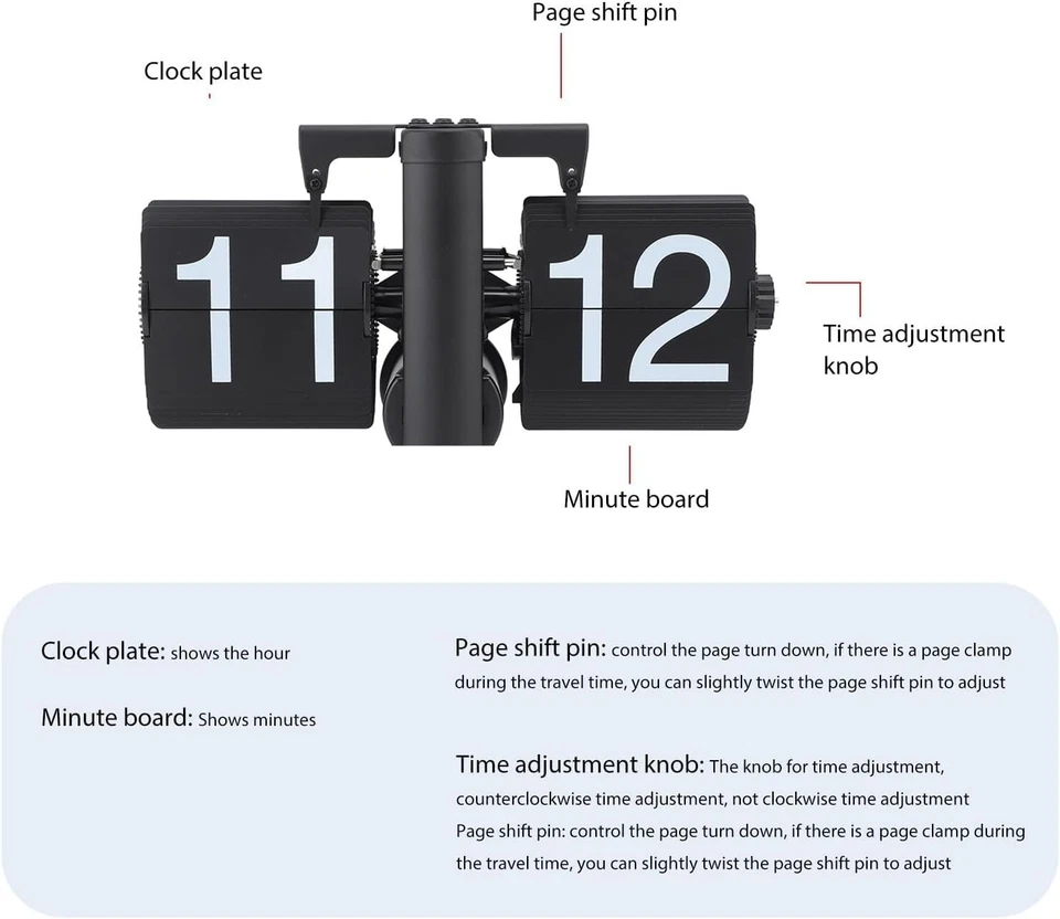 Digital Flip Down Clock Retro Automatic Turning Battery Operated MechanicalClock - Image 4 of 4