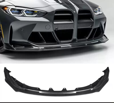 Carbon Fiber V Style Front Bumper Lip Splitter For 2021-24 BMW G80 M3 G82 G83 M4