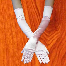 Fashion 23" Women Arm Long Satin PINK Gloves Evening Party Bridal Wedding Opera