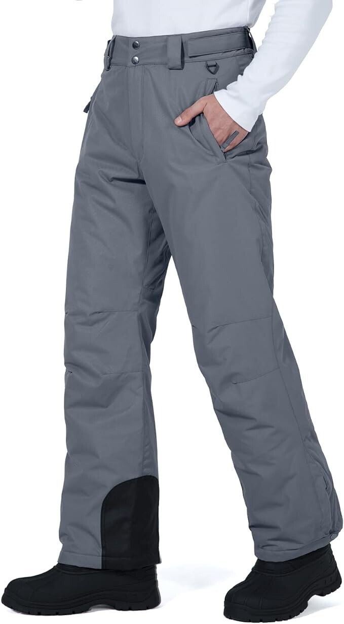 Snow Pants Men Insulated Ski Pants Snowboarding Pants (Gray)