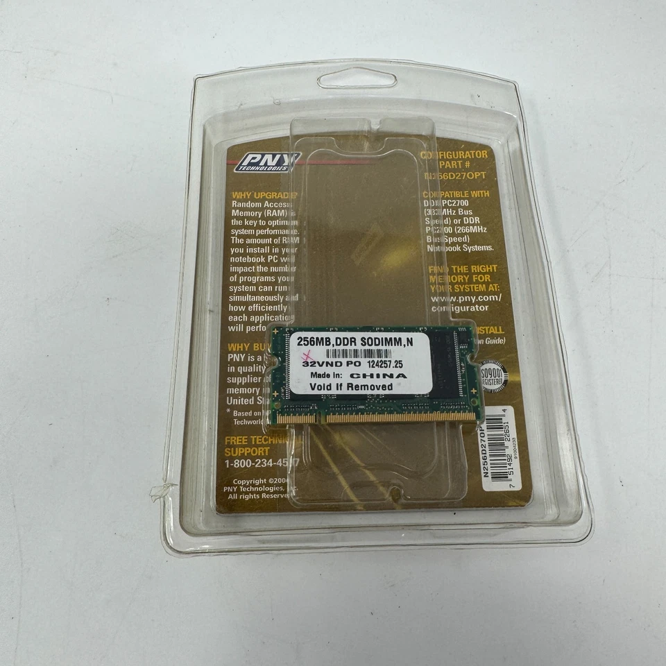 PNY 256MB USA PC-2700 DDR-333 LAPTOP Memory SEALED NEW OLD STOCK - Image 2 of 3