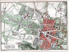 78 Versailles 1884 pt. plan ville orig. Trianons Parc de Clagny Tapis-Vert