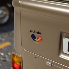 Pickleball-aholic - Transparent Outdoor Stickers, Round, 1pcs