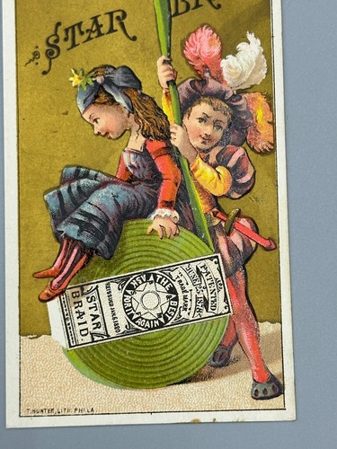 1880s STAR BRAID Thread CHERUBS SERENADE Sewing Victorian Advertising Trade Card - Picture 4 of 8