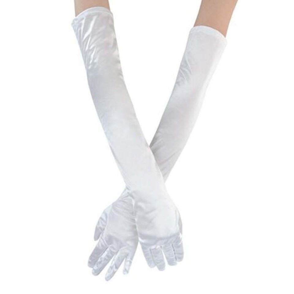 Women's White Long Gloves Opera Wedding Bridal Evening Party Prom