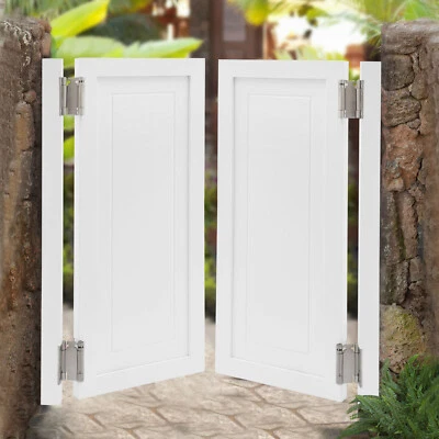 White Wood Swinging Door Wall-mounted Double Half Cafe Doors Saloon Bar W/ Hinge
