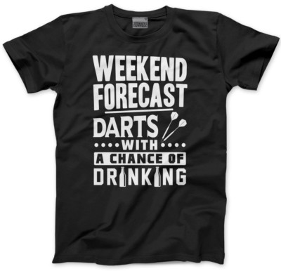 Weekend Forecast - Darts With a Chance Of Drinking Herren Unisex T-Shirt