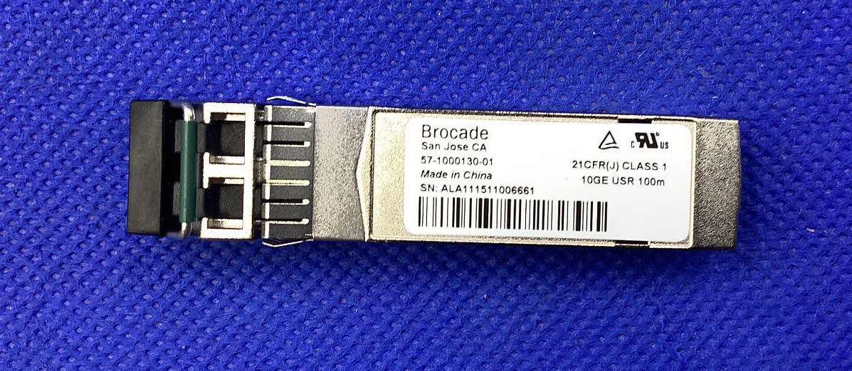 Brocade 57100013001 10G USR 100m MM Fiber Optic LC SFP+ Transceiver