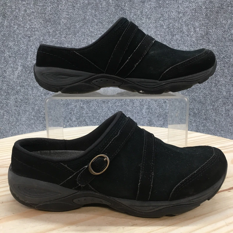 Easy Spirit Shoes Womens 7 M Equinox Mule Clogs Slip On Comfort Black Leather - Image 2 of 4