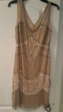ADRIANNA PAPELL Dress Gold size 8 retail $299.99