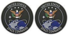 US SPACE COMMAND PATCH 3D PVC RUBBER PATCH || 2PC  HOOK BACKING 3"X3"