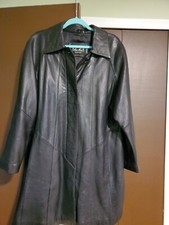 Izzi Womens Large Leather Coat