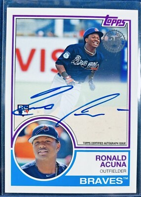2018 Topps Series 2 83 RONALD ACUNA 83A-RA 1983 RC AUTO Autograph