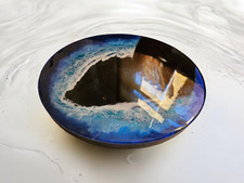 Tischplatte Mooreiche und Epoxidharz Ø 45 cm    " Ocean Resin Art "