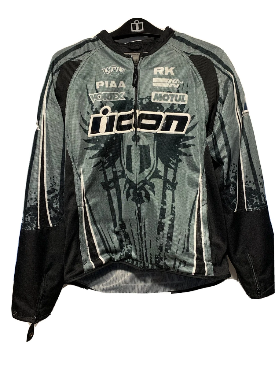 ICON HOOLIGAN 2 Threshold XL Men’s Grey/ Black Motorcycle Motorsport Jacket