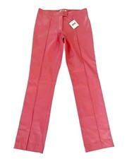Moschino Cheap and Chic Womens Sz 8 Salmon Pink Leather Pants NWT