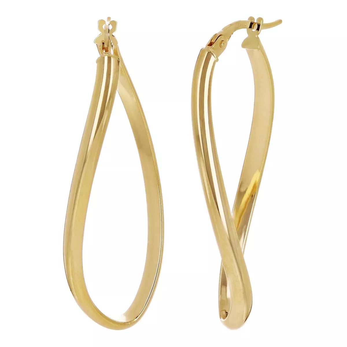 Twisted oval hoop earrings sale