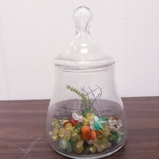 Vintage Lidded Jar Candy Dish Etc Clear Glass 6.5"