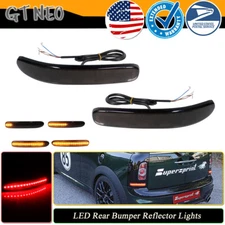 Smoked Rear Bumper Reflector Tail Brake Lights For 08-14 Mini Cooper Clubman R55