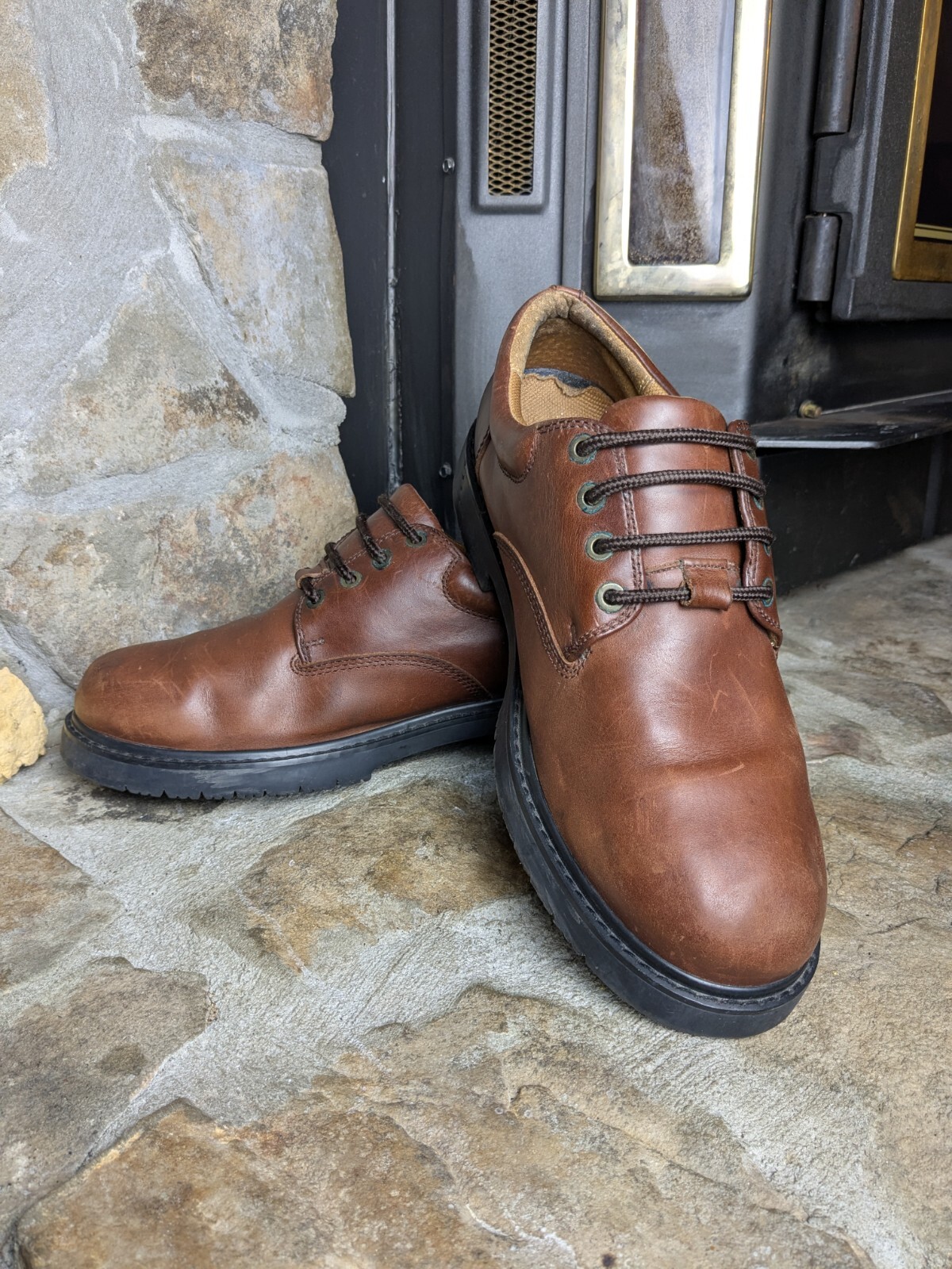 SAOLA Scarpe Oxford vintage Hunters Bay in pelle da uomo 10 5 W marrone stringate suola a strappo anni 90 Y2K