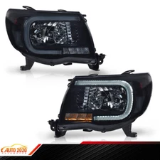 Pair Headlights LED Tube DRL Projector Fit For 2005-2011 Toyota Tacoma 