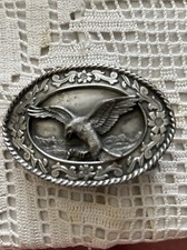 Vintage 1985 Siskiyou Belt Buckle Native American Eagle SW2 Made in USA