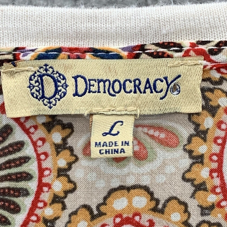 Blusa Top Bohemia Democracy Mujeres Batik Rayas Multicolor Manga Corbata Talla L Foto 2 de 4