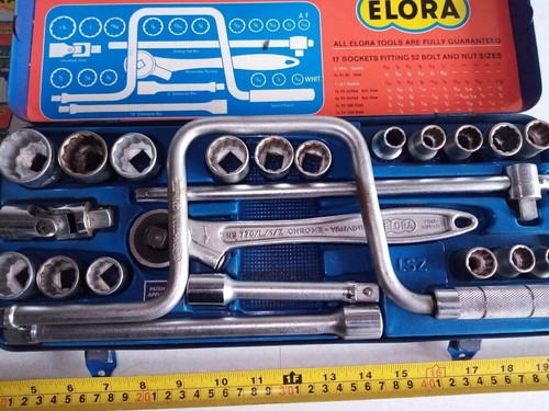 Vintage Elora Steckschlüsselsatz LSZ weiß AF & metrisch - 1/2" Antrieb - Made in Germany - Bild 8 von 13
