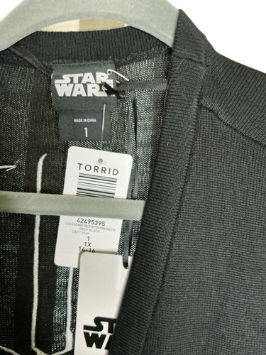Torrid Lucas Star Wars Darth Vader V-Neck Button Down Sweater 1X - Picture 2 of 4