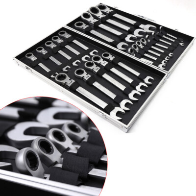 Gelenk Ratschenschlüssel Set Ring Maul Schlüssel Satz 6-32mm Werkzeug 22 tlg DHL