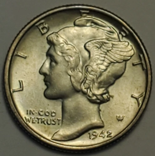 #3 Nicer Low Mintage "BU/UNC++ to MS??" 1942 P Winged Liberty Head Mercury Dime