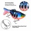 5PCS Multi Jointed Fishing Plastic Swimbait Crankbait Treble Hook Hard Bait