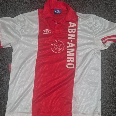 Umbro Ajax Amsterdam ABN AMRO Red/White Short Sleeve Soccer Jersey XL Poly