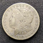 1883-CC Morgan Silver Dollar $1 - Carson City Mint - 90% Silver - VG - F Cond