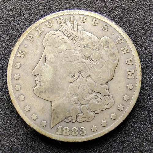 1883-CC Morgan Silver Dollar $1 - Carson City Mint - 90% Silver - VG - F Cond