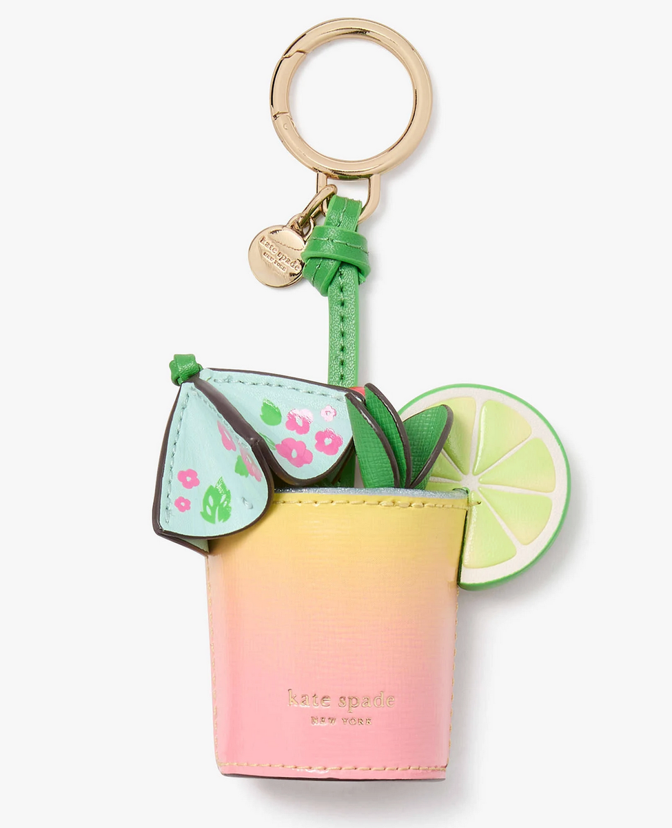 NWT Kate Spade Playa Ombre 3D Embellished Tropical Cocktail Key
