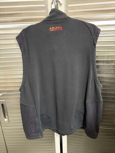 Ariat Work FR Platform Vest Men's Size XXL Black Cat 2 2112 Zip Pockets Polartec - Picture 7 of 15