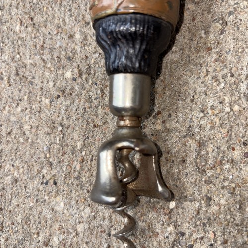 Vintage Syroco Black Dog German Shephard Head Corkscrew Wine Bottle Opener MCM - Picture 3 of 14
