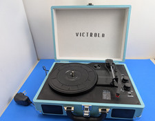 Victrola Bluetooth Suitcase Record Player Turntable Teal Blue VSC-550BT