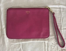 Fossil  Wristlet Coin Purse Fuchsia with Bronze