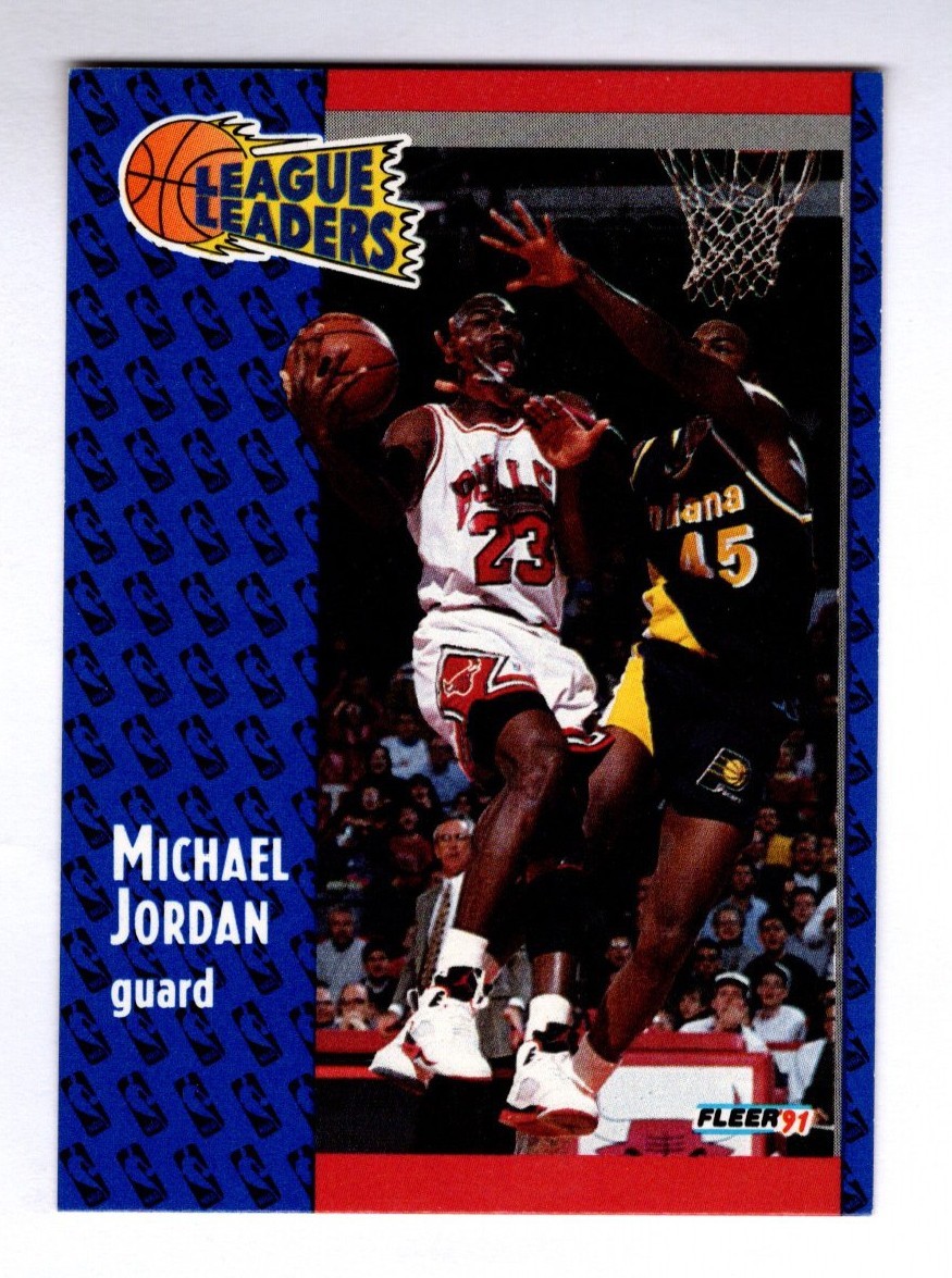 1991-92 Fleer #220 Michael Jordan League Leaders Chicago Bulls HOF