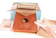 17 Key Kalimba Thumb Piano w/ Case Tuner Hammer Study Guide - Blue Gecko Style