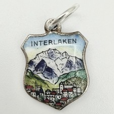 Vintage 800 Silver Interlaken Travel Charm Pendant